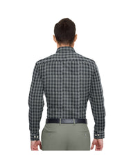 BLACK WITH LIGHT GREEN & WHITE CHECKS COTTON SHIRT