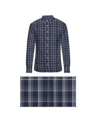 BLUE WITH OCEAN WHITE CHECKS COTTON SHIRT
