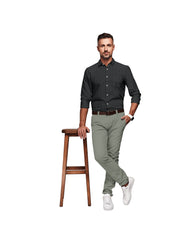 BLACK WITH SIMPLE CHECKS COTTON SHIRT