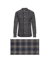 BLUE WITH IVORY CLASSY CHECKS COTTON SHIRT