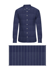 VIOLET BLUE WITH THIN LINE COTTON SHIRT