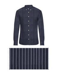 BLUE WITH SILVER THIN LINE COTTON SHIRT