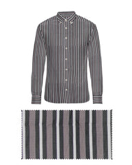 BLACK & BROWN THICK STRIP LINE COTTON SHIRT