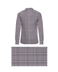 CHOCOLATY LIGHT BROWN WITH WHITE & BLUE CHECKS COTTON SHIRT