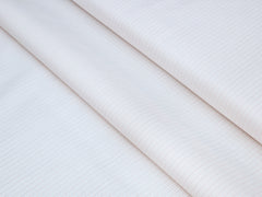 WHITE WITH THIN LINE LIGHT ROSE PINK PREMIUM MIX COTTON SHIRT FABRIC.