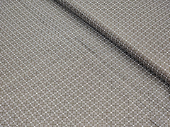 COFFEE BROWN MINI CHECKS SATIN PRINT PRIMIUM MIX COTTON SHIRT FABRIC.