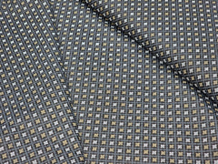 BLACK WITH YELLOW AND WHITE CHECKS PRINT PRIMIUM MIX COTTON SHIRT FABRIC.