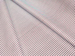 COFFEE BROWN THIN STRIP PREMIUM MIX COTTON SHIRT FABRIC.