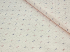 SQUARE PATTERN PRINTED LIGHT ORANGE PREMIUM MIX COTTON SHIRT FABRIC.