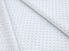 WHITE SHIRT WITH GREY DESIGNER DOTTED PRINT PREMIUM COTTON SHIRT FABRIC.