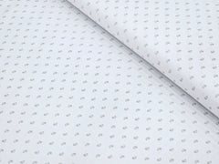 WHITE SHIRT WITH GREY DESIGNER DOTTED PRINT PREMIUM COTTON SHIRT FABRIC.