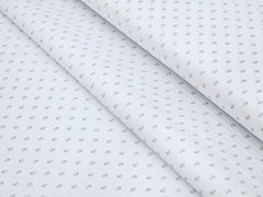 WHITE SHIRT WITH GREY DESIGNER DOTTED PRINT PREMIUM COTTON SHIRT FABRIC.