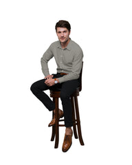 COCO LIGHT BROWN SOLID PLAIN COTTON SHIRT