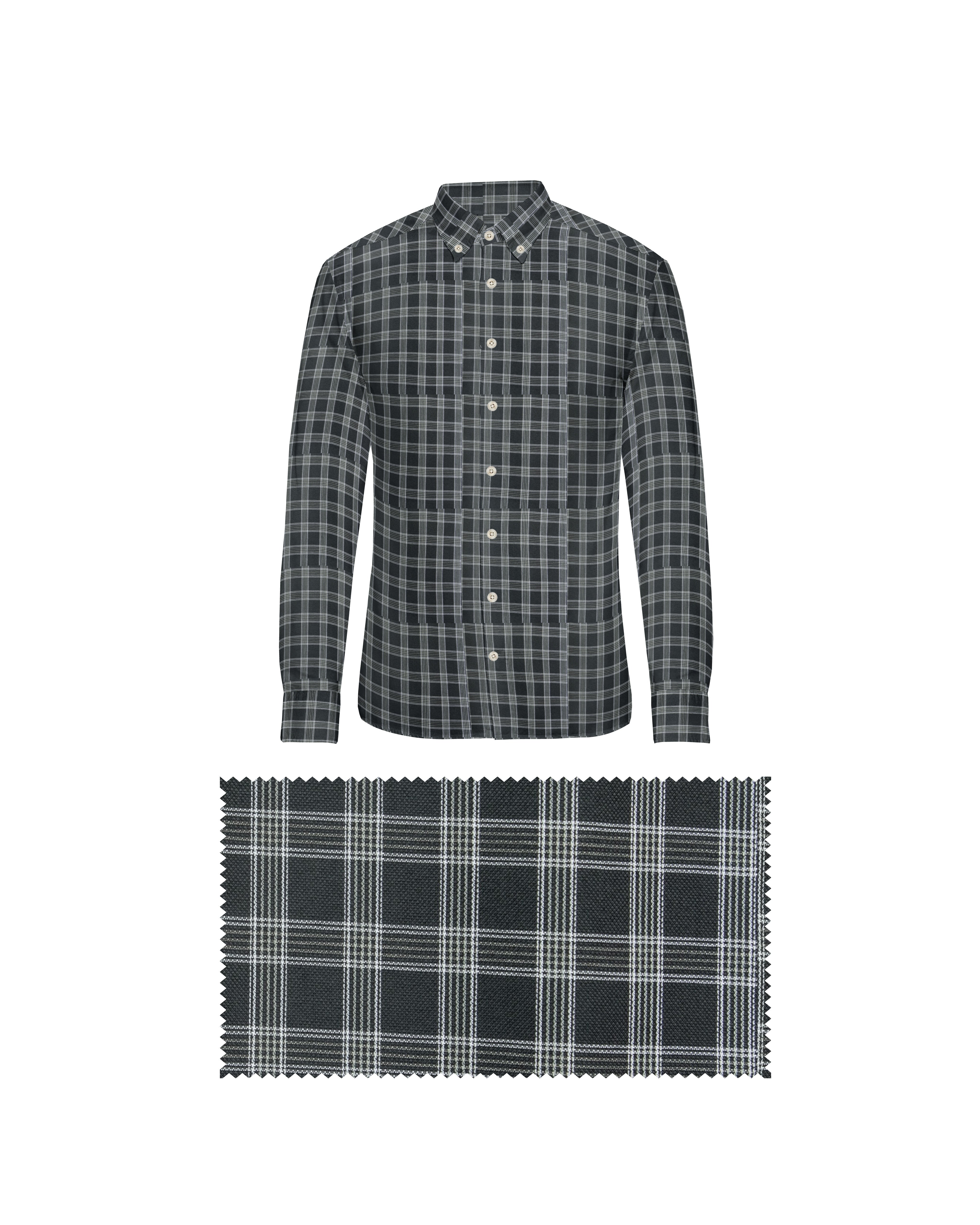 BLACK WITH LIGHT GREEN & WHITE CHECKS COTTON SHIRT + LIGHT PISTA GREEN FORMAL COTTON PANT