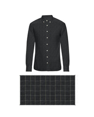 BLACK WITH SIMPLE CHECKS COTTON SHIRT + LIGHT PISTA GREEN FORMAL COTTON PANT