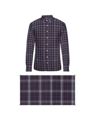 WINE WITH WHITE & IVORY CHECKS COTTON SHIRT + MILKY WHITE FORMAL COTTON PANT