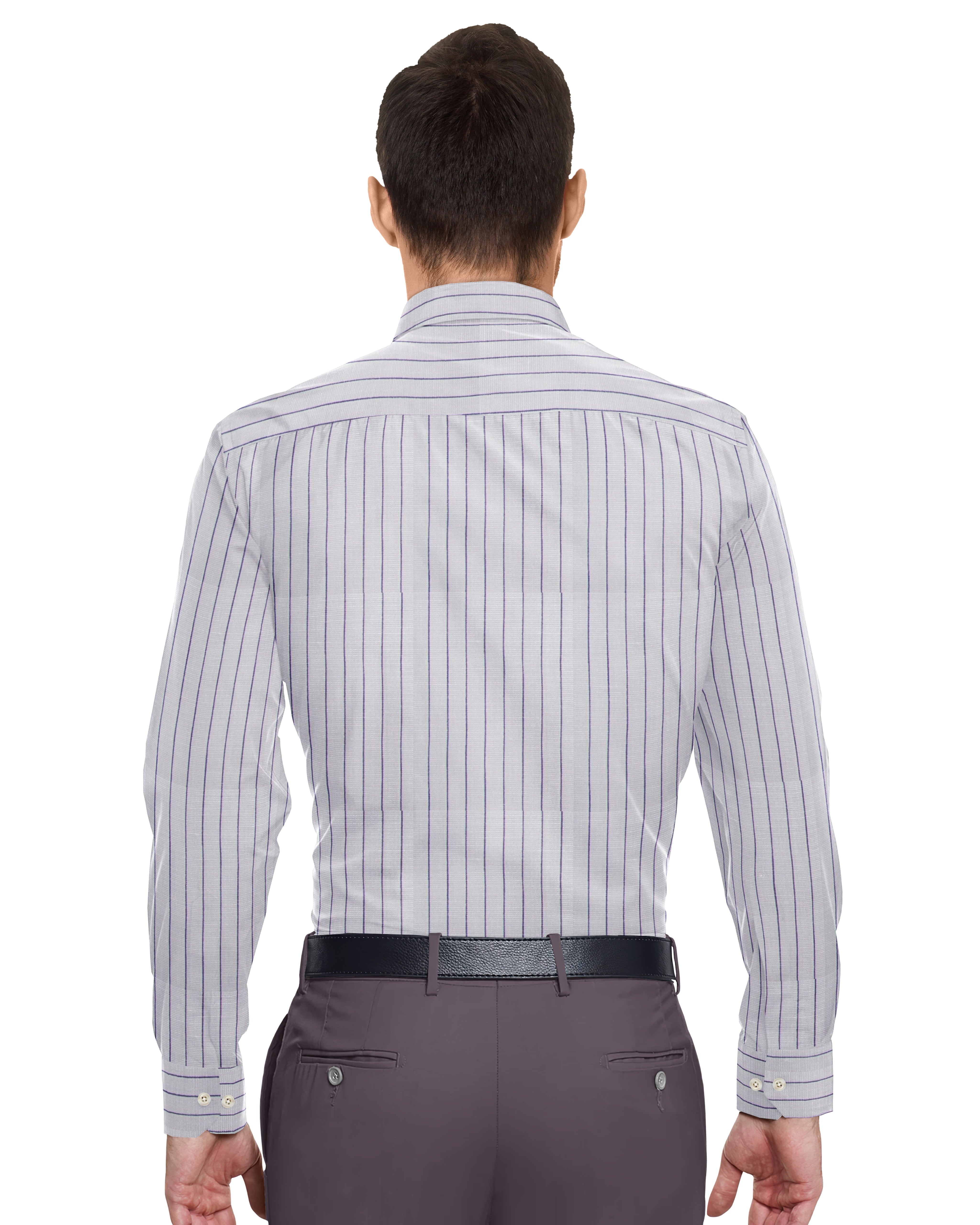 SANDY LIGHT BROWN WITH BLACK THIN LINE COTTON SHIRT + DARK WINE FORMAL COTTON PANT