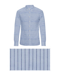 SKY BLUE WITH DARK BLUE THIN LINE COTTON SHIRT + DARK NEVY BLUE FORMAL COTTON PANT