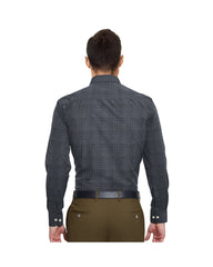 BLACK WITH GOLDEN TEXTURE PRINT COTTON SHIRT