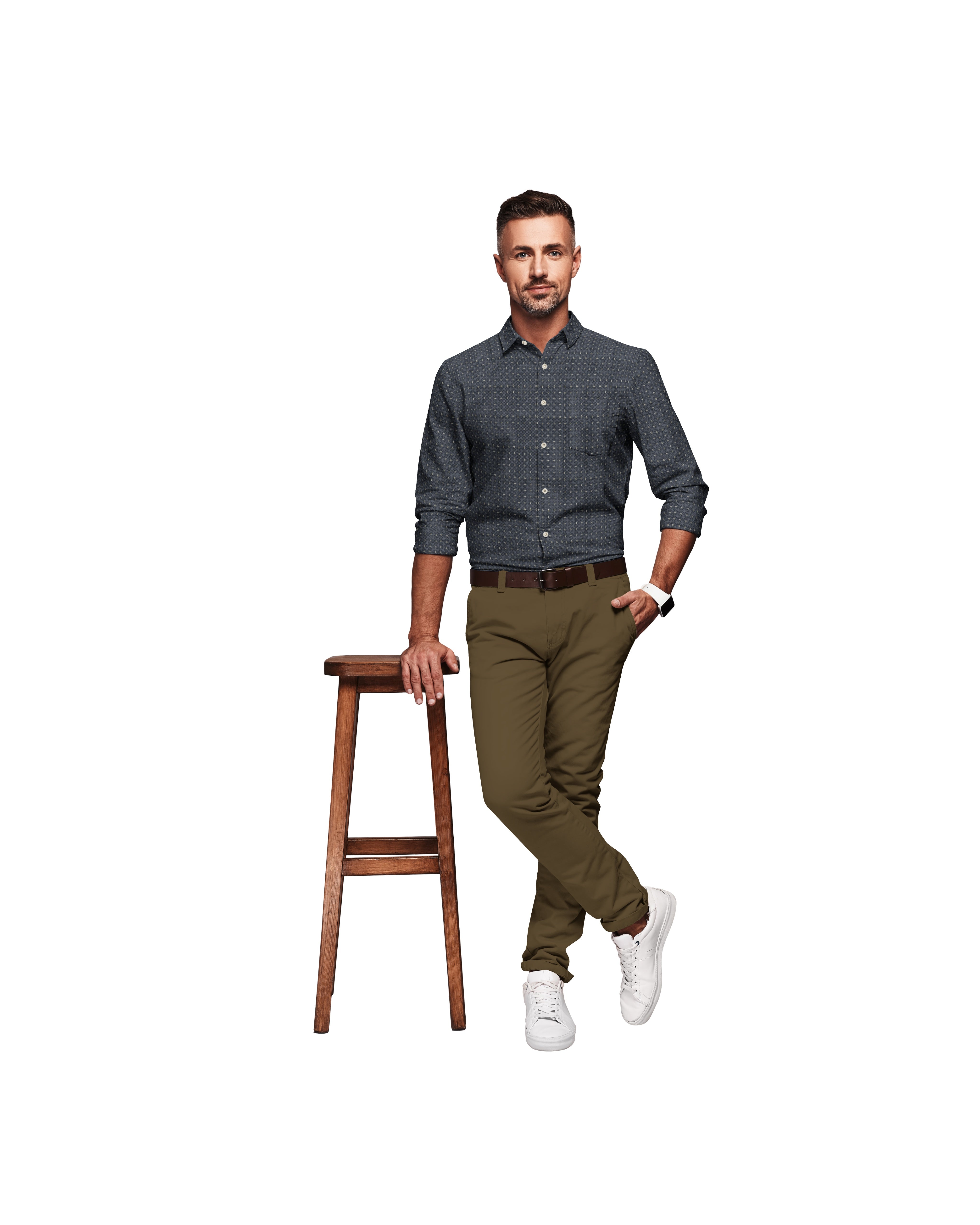 BLACK WITH GOLDEN TEXTURE PRINT COTTON SHIRT