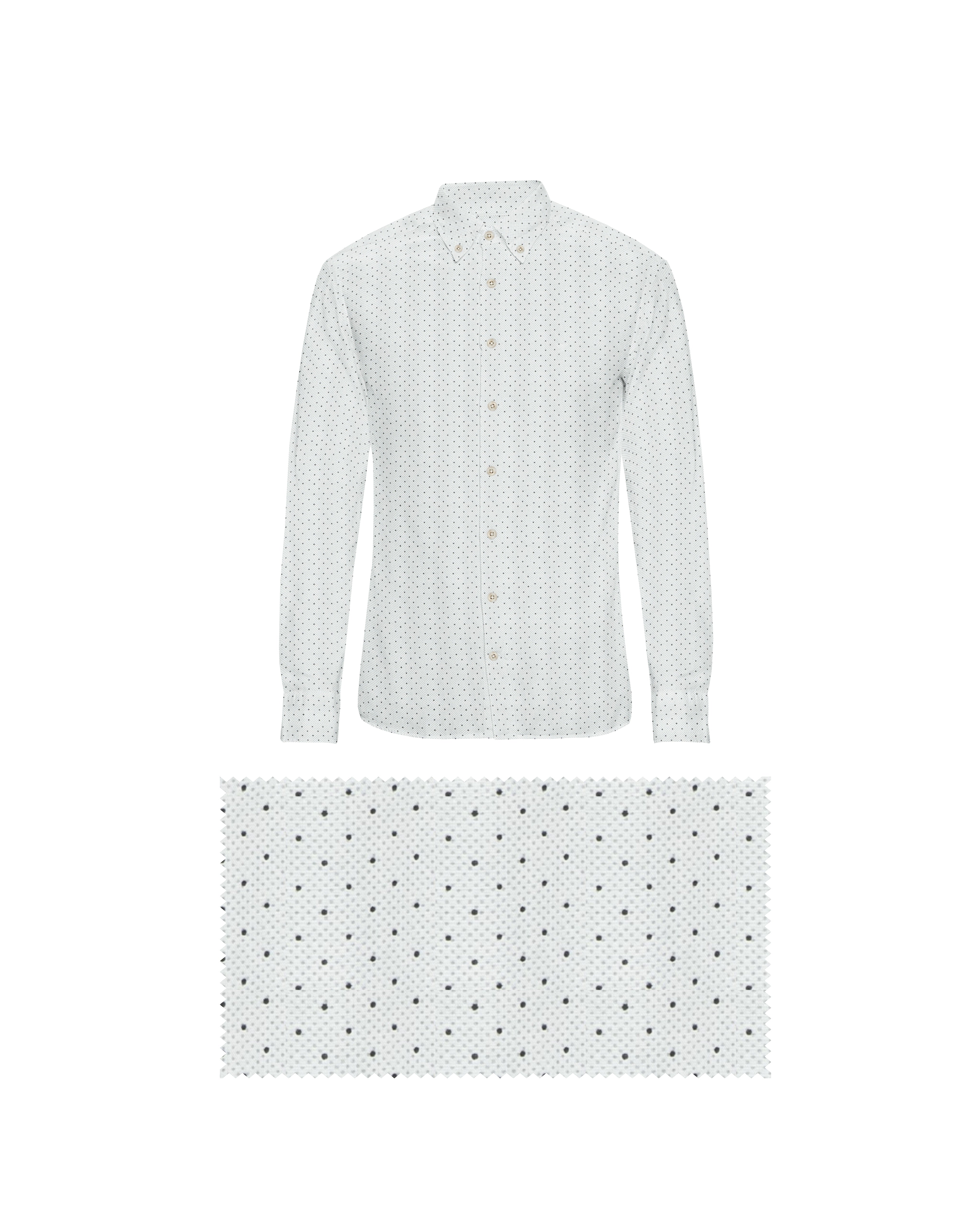 WHITE WITH GREEN DOT PRINT COTTON SHIRT + DARK GREEN FORMAL COTTON PANT