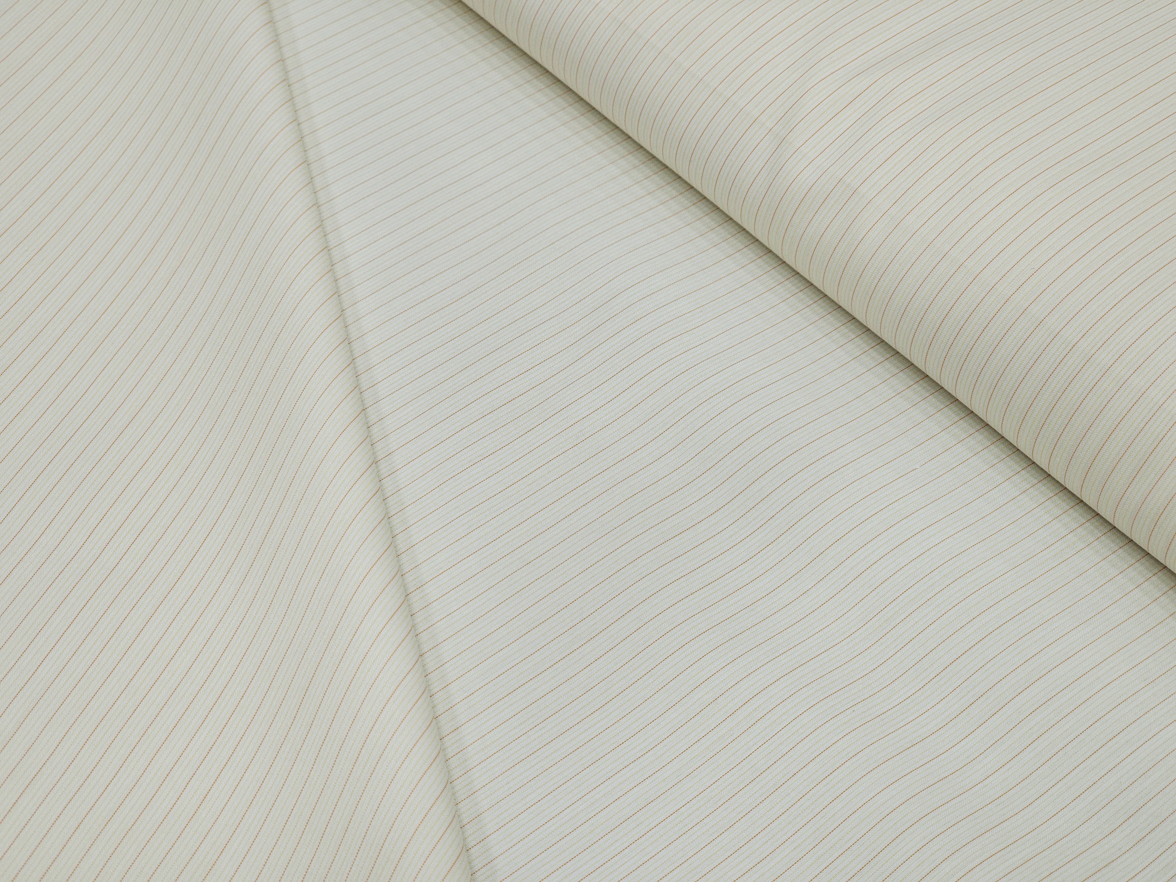 THIN LINE LIGHT BROWN YELLOW PREMIUM MIX COTTON SHIRT FABRIC.