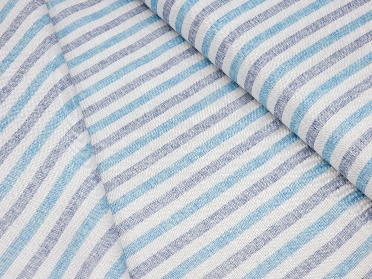 VIOLET GREY WHITE SIMILAR STRIPS PREMIUM MIX LINEN SHIRT FABRIC.