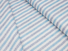 VIOLET GREY WHITE SIMILAR STRIPS PREMIUM MIX LINEN SHIRT FABRIC.