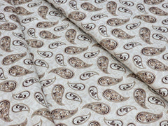 BROWN MANGO PRINTED PREMIUM MIX COTTON SHIRT FABRIC.