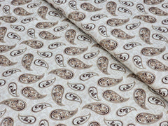 BROWN MANGO PRINTED PREMIUM MIX COTTON SHIRT FABRIC.