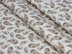 BROWN MANGO PRINTED PREMIUM MIX COTTON SHIRT FABRIC.