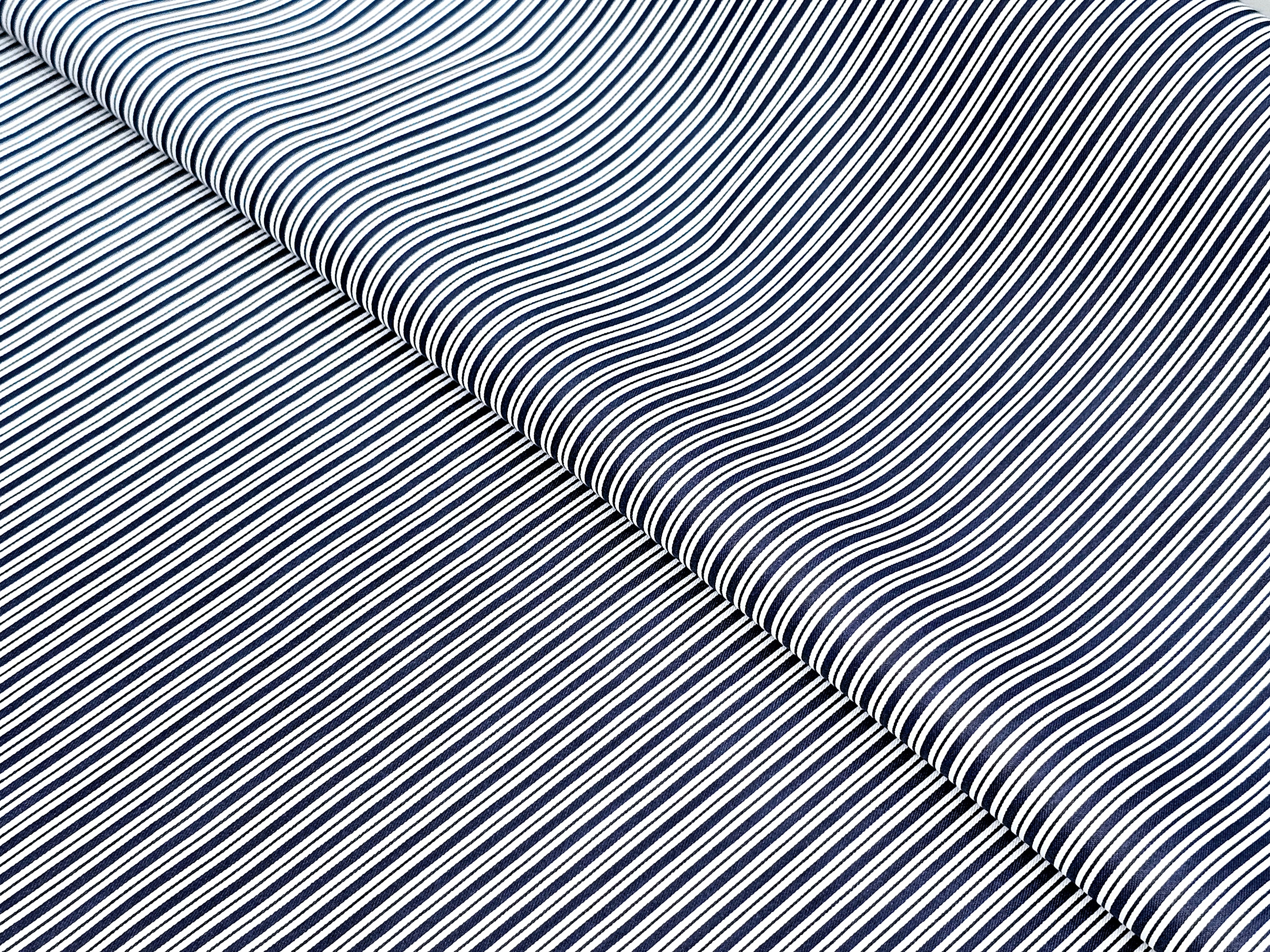 DARK INK BLUE THIN STRIP PREMIUM MIX COTTON SHIRT FABRIC.