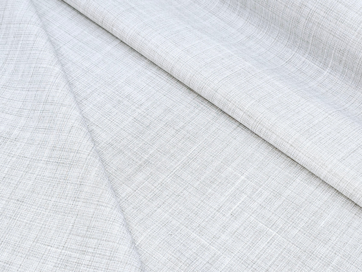 LIGHT GREY TEXTURE PLAIN PREMIUM MIX LINEN SHIRT FABRIC.