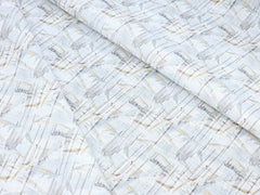 WHITE GREY & BROWN TEXTURE PRINT PREMIUM MIX COTTON SHIRT FABRIC.