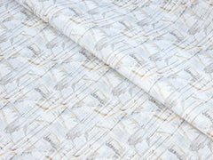 WHITE GREY & BROWN TEXTURE PRINT PREMIUM MIX COTTON SHIRT FABRIC.