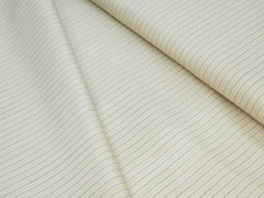 THIN LINE LIGHT CREAM PREMIUM MIX COTTON SHIRT FABRIC.