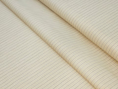 THIN LINE LIGHT CREAM PREMIUM MIX COTTON SHIRT FABRIC.