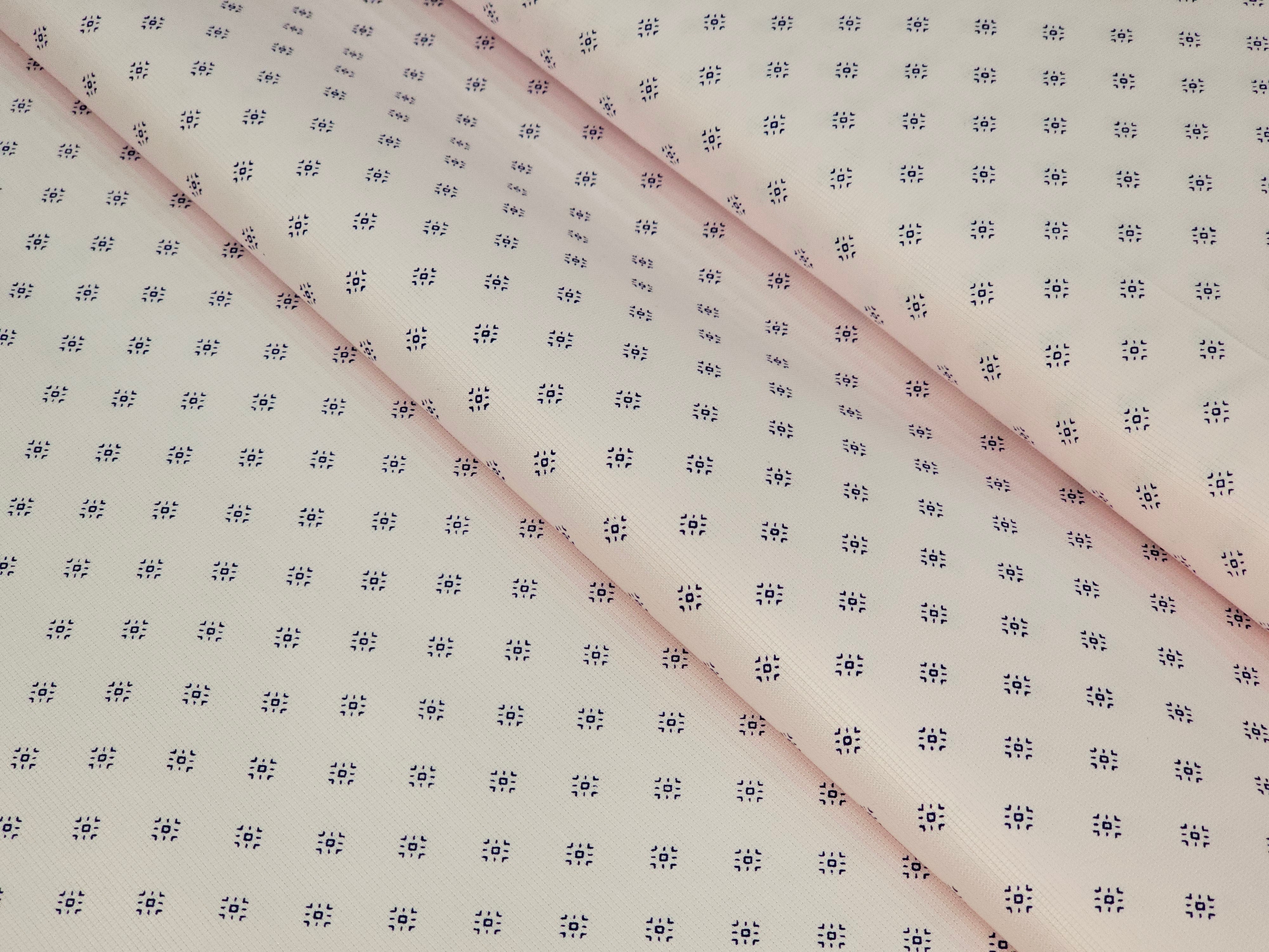 SMALL DOTTED PRINT LIGHT SKY PINK PREMIUM MIX COTTON SHIRT FABRIC.