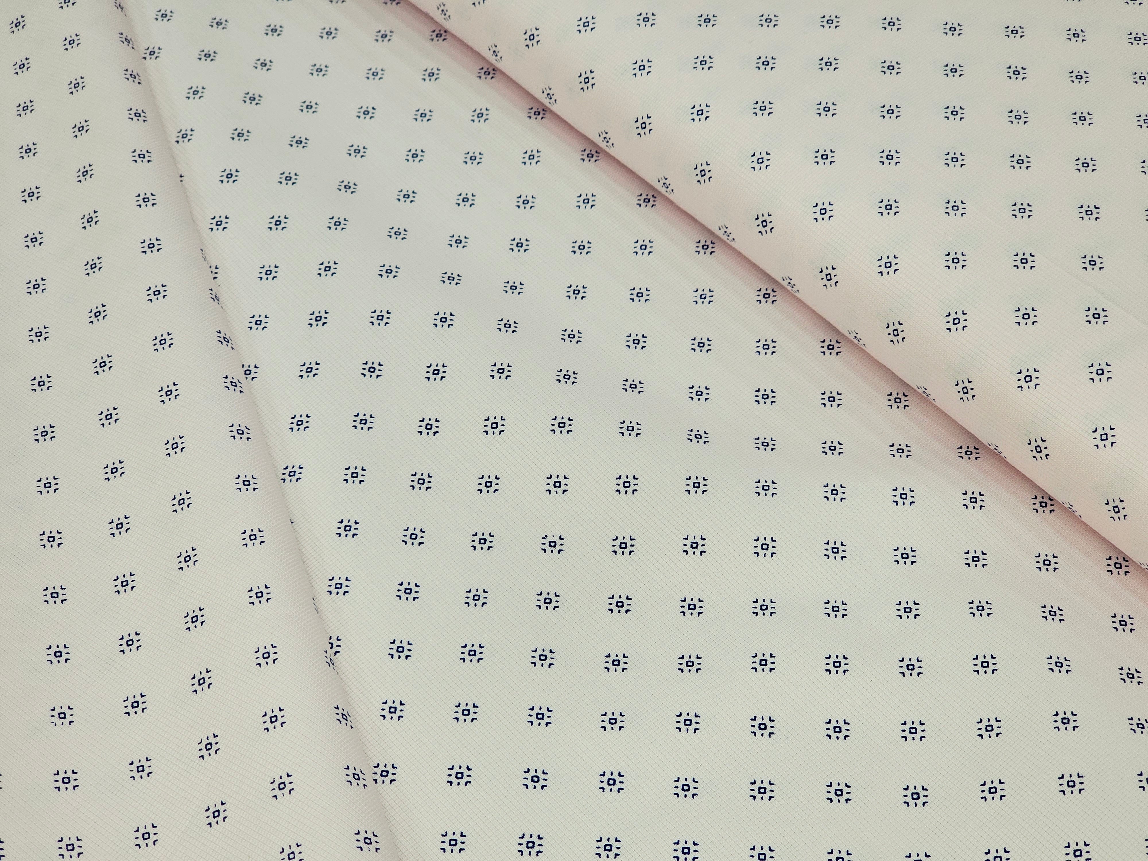 SMALL DOTTED PRINT LIGHT SKY PINK PREMIUM MIX COTTON SHIRT FABRIC.