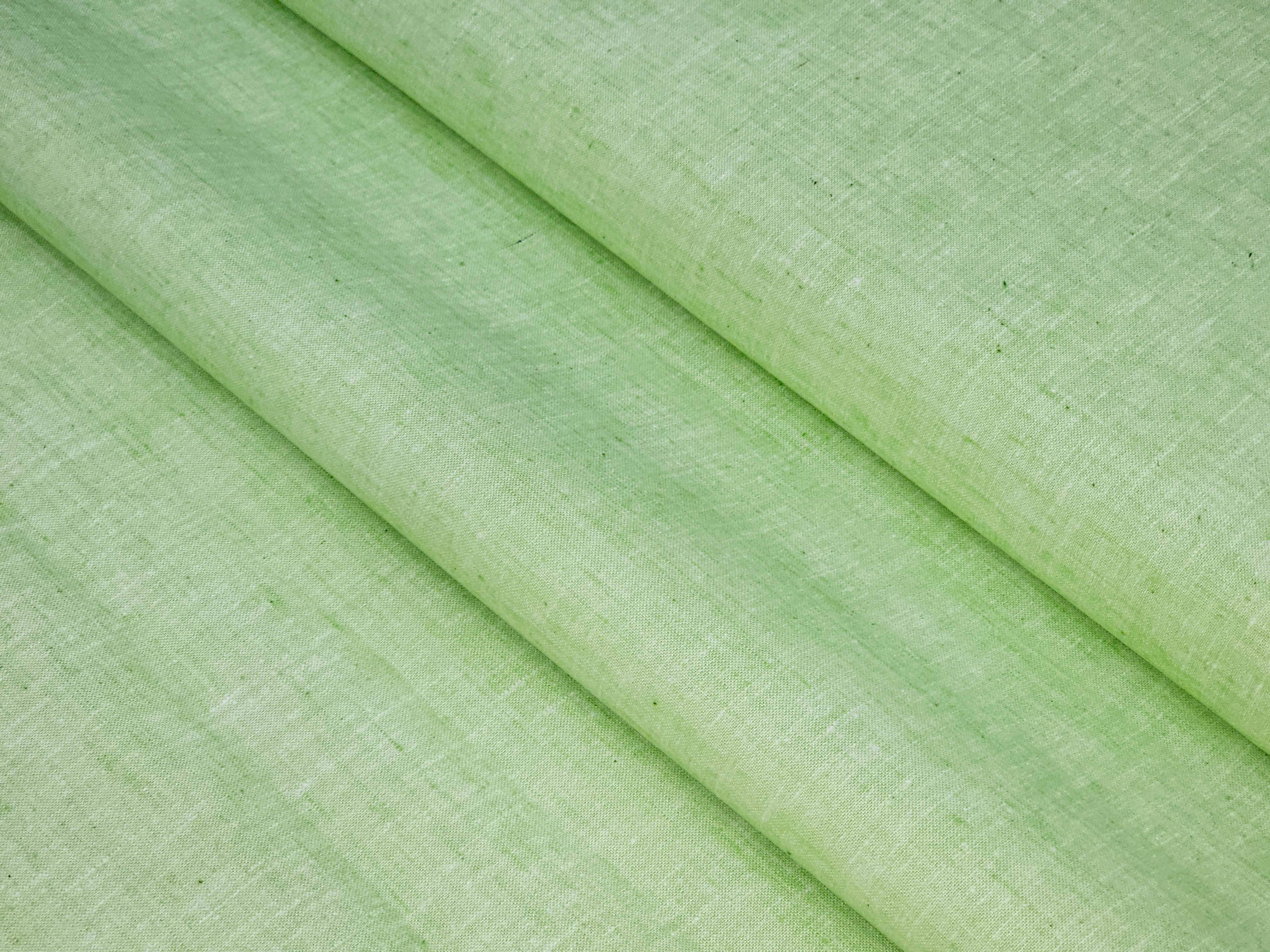 PISTA GREEN PLAIN PREMIUM MIX LINEN SHIRT FABRIC.