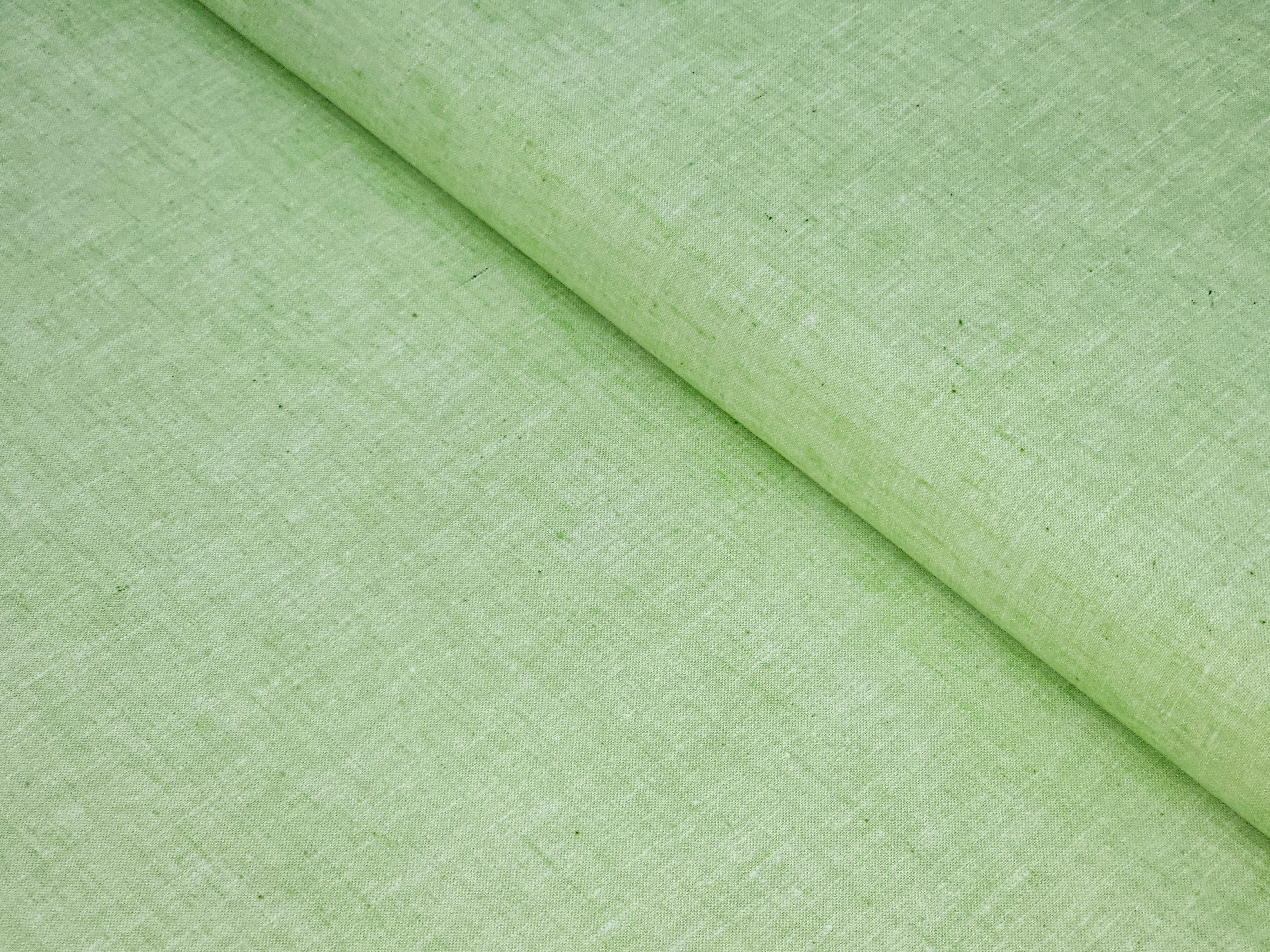 PISTA GREEN PLAIN PREMIUM MIX LINEN SHIRT FABRIC.