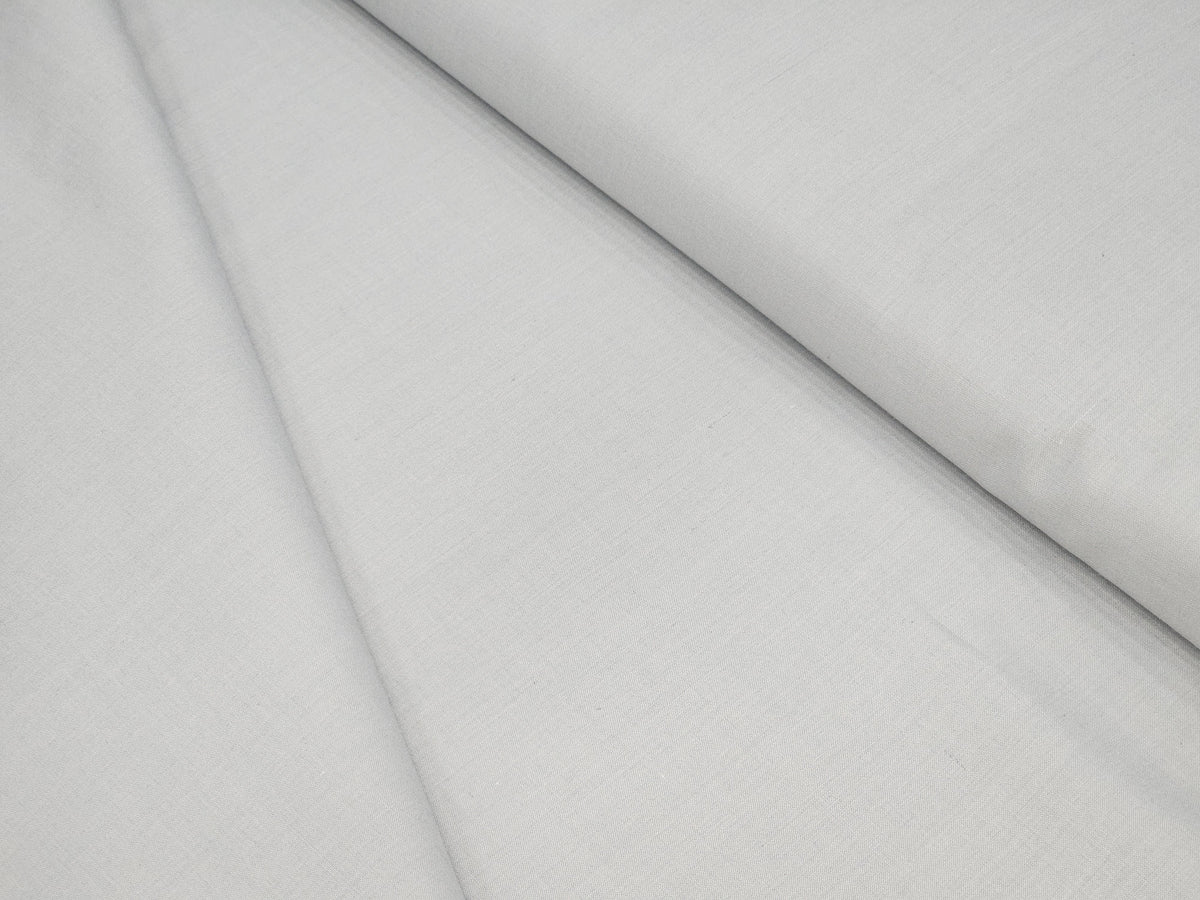 LIGHT STONE GREY PLAIN PREMIUM MIX COTTON SHIRT FABRIC.