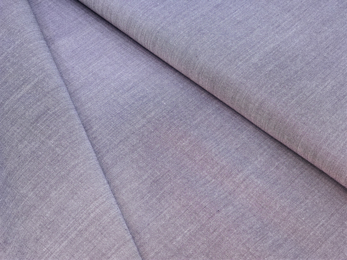 DARK PURPLE PLAIN PREMIUM MIX COTTON SHIRT FABRIC.
