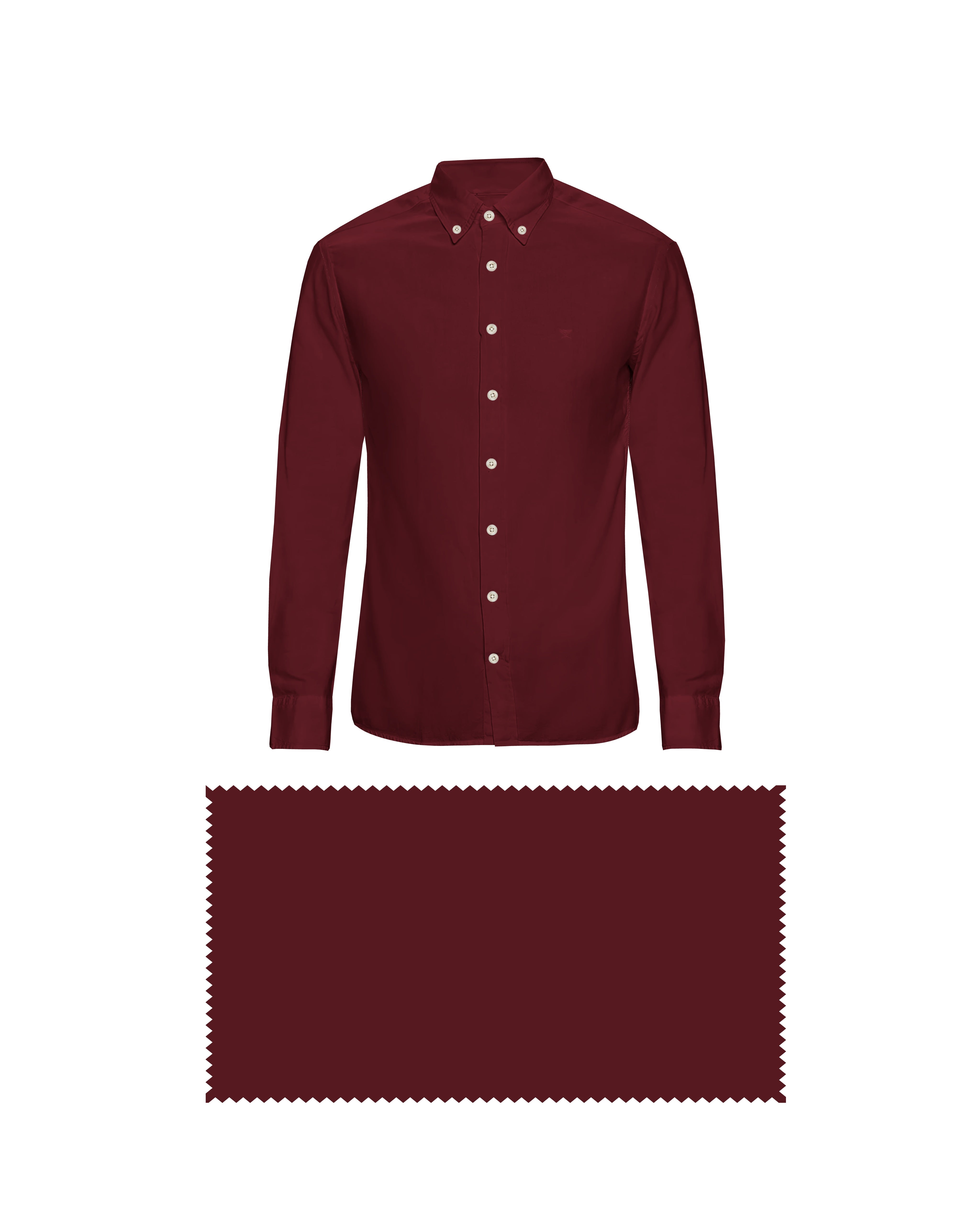 BURN MAROON SOLID PLAIN COTTON SHIRT + BUTTER IVORY FORMAL COTTON PANT