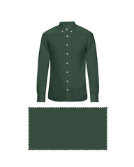 DARK GREEN CHILLI SOLID PLAIN COTTON SHIRT + HEAVY BLUE FORMAL COTTON PANT