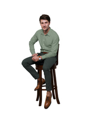 MAJESTIC MOUNTAIN SOLID GREEN COTTON SHIRT