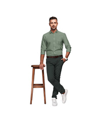 MAJESTIC MOUNTAIN SOLID GREEN COTTON SHIRT
