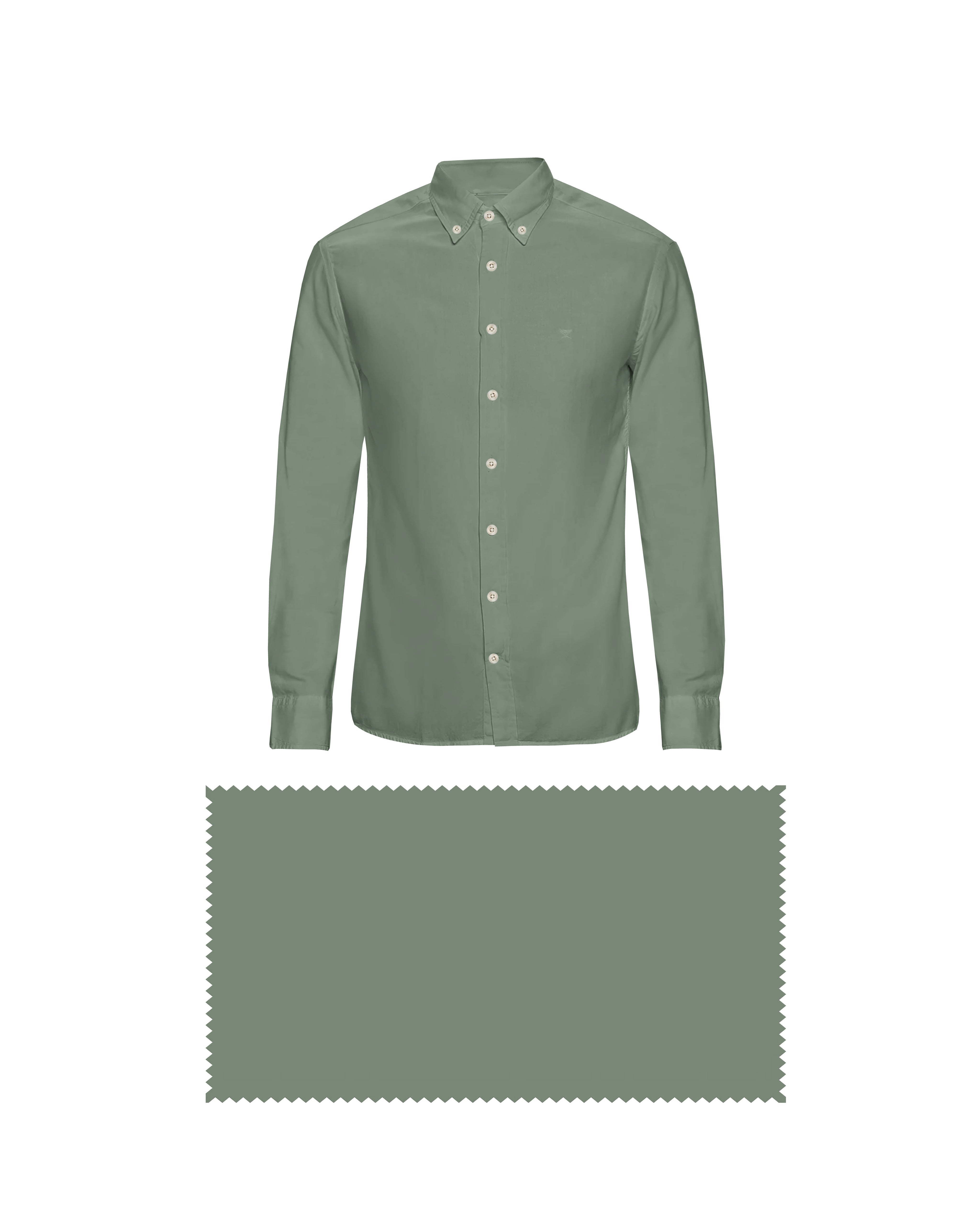 MAJESTIC MOUNTAIN SOLID GREEN COTTON SHIRT + DARK GREEN FORMAL COTTON PANT