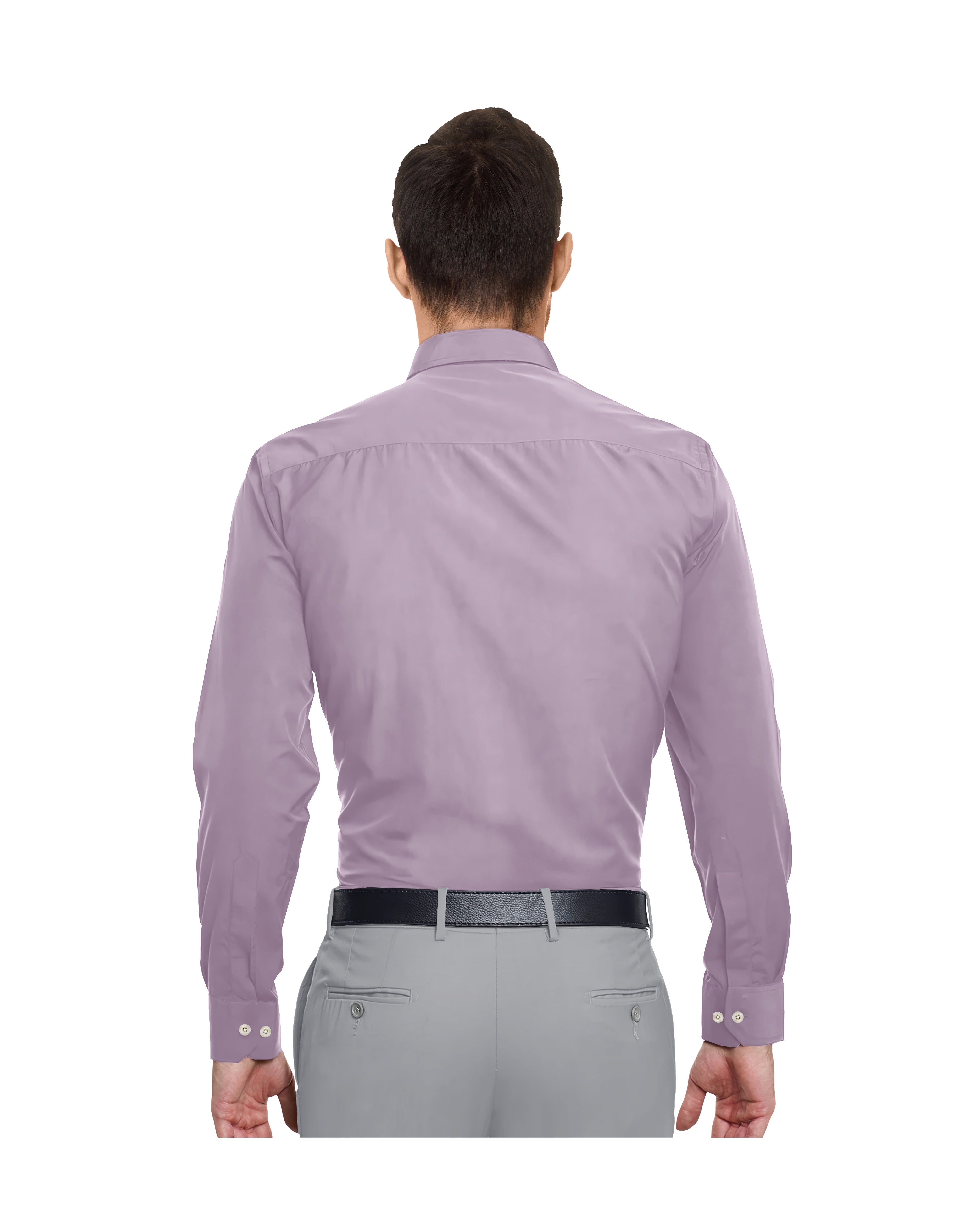 EXOTIC SPICE PINK SOLID PLAIN COTTON SHIRT + SILVER GREY FORMAL COTTON PANT