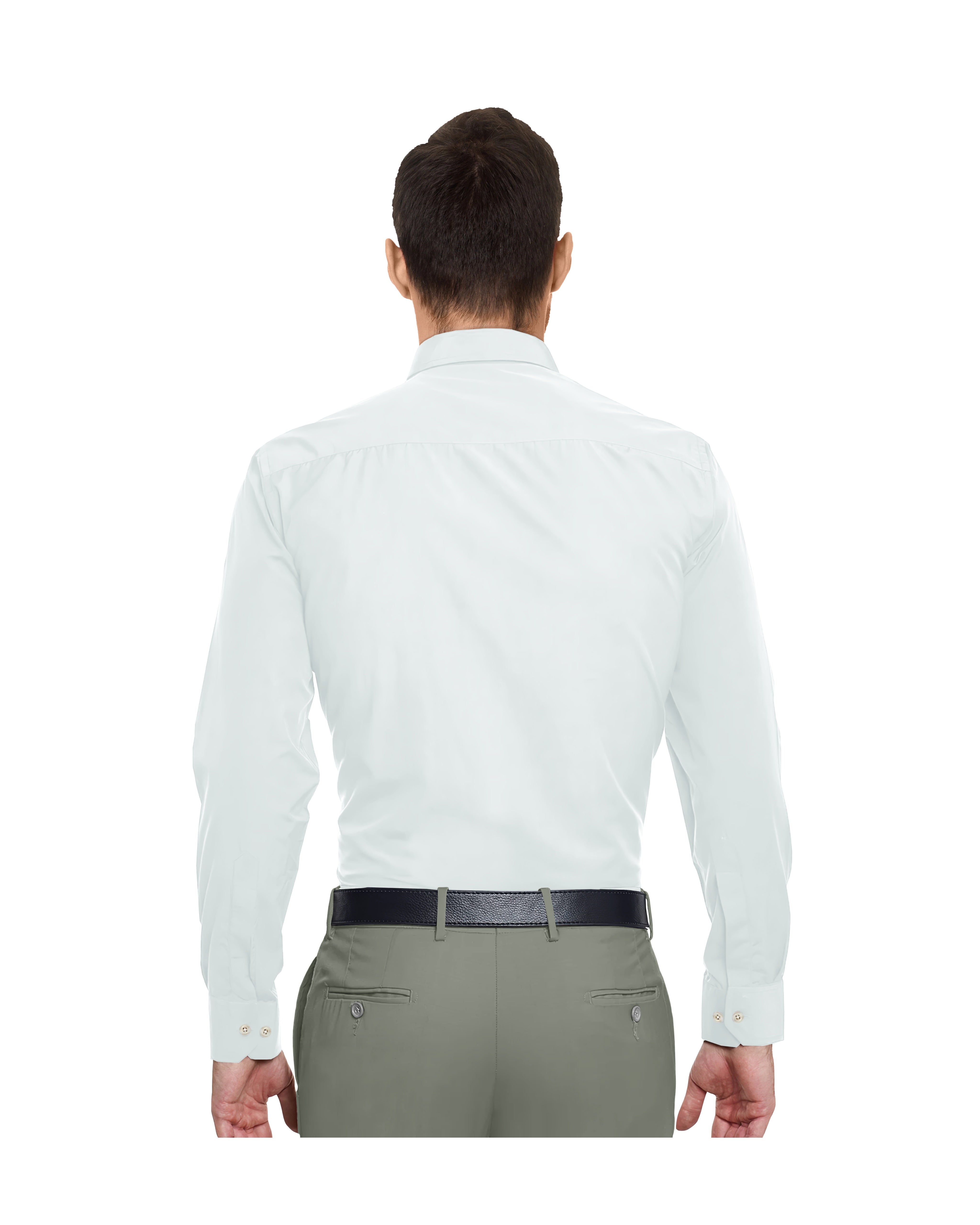 MILKY WHITE SOLID PLAIN COTTON SHIRT + LIGHT PISTA GREEN FORMAL COTTON PANT